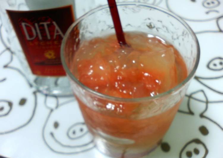 Recipe of Speedy Lychee and Grapefruit Agar (Kanten) Jelly