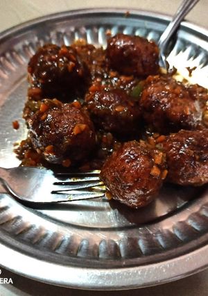 A picture of Dry manchurian.