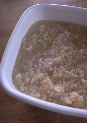 A picture of Brown Rice Amazake in a Rice Cooker.