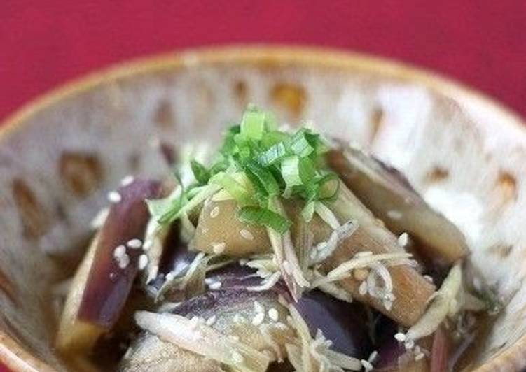 Simple Way to Prepare Speedy Eggplant with Myoga Ginger, Sesame, and Vinegar Dressing