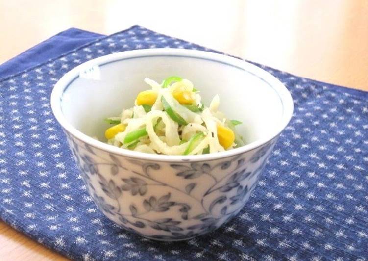 Recipe of Award-winning Stir-Fried and Simmered Kiriboshi Daikon and Corn