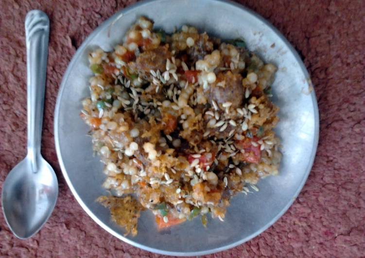 Simple Way to Make Award-winning L.N.S. SABUDANA KHICHARI INDIAN BREAKFAST (VEGAN) . 2nd version.