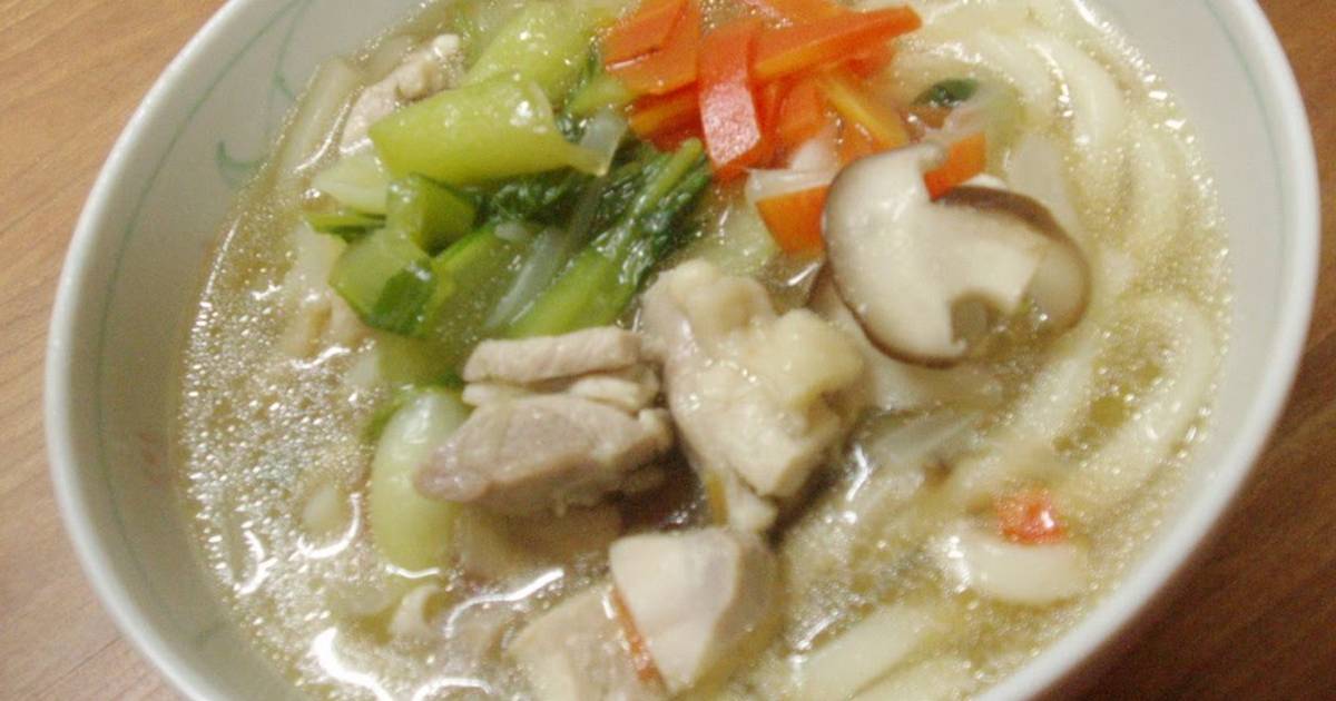 Comfort Chinese Udon Noodles with Chicken and Bok Choy Recipe by