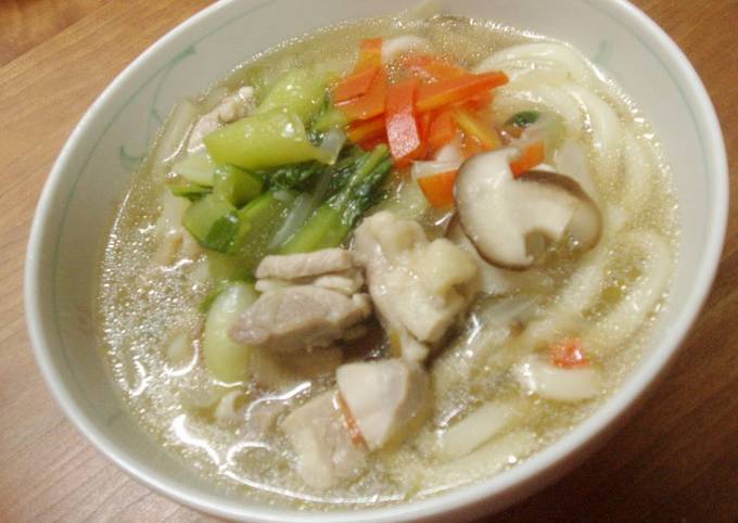 Comfort Chinese Udon Noodles with Chicken and Bok Choy