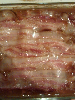 A picture of Grandma's old fashion baked beans.