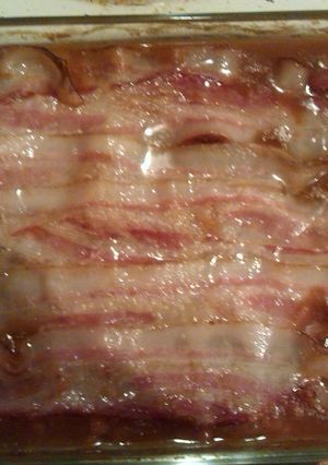 A picture of Grandma's old fashion baked beans.