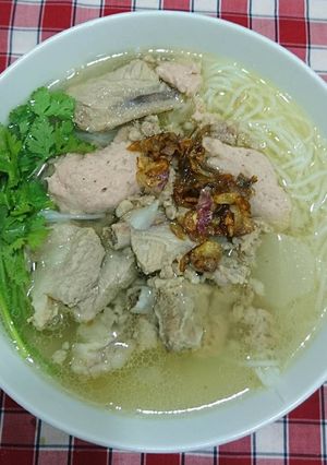 Hình của món Bún mọc sườn non.