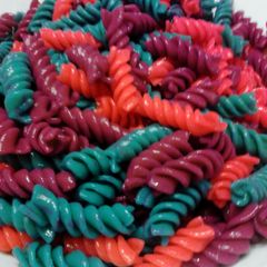 A picture of Rainbow Colored Pasta ~ Holiday.