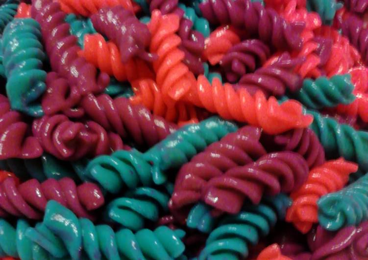 Simple Way to Prepare Perfect Rainbow Colored Pasta ~ Holiday