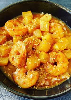 Une photo de Riz Crevette ananas