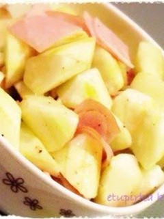 A picture of Yuzu Flavored Stir-Fry with Cucumber & Ham.