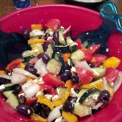 A picture of Greek Cucumber Salad.