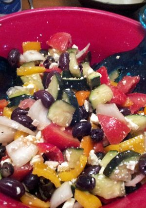 A picture of Greek Cucumber Salad.