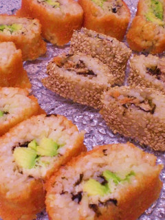 A picture of California Rolls (from Switzerland).