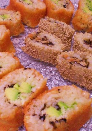 A picture of California Rolls (from Switzerland).
