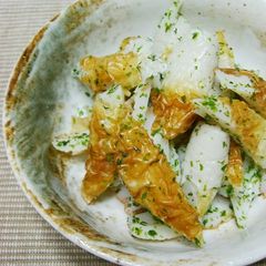 A picture of Chikuwa Tossed in Sesame Oil and Nori.