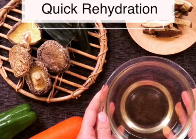 Quick and easy rehydration for dried Shiitake recipe main photo