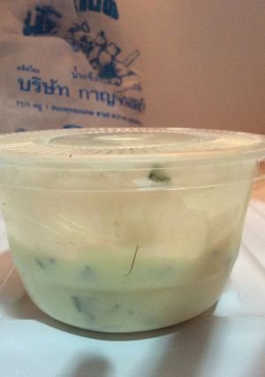 A picture of Cream and Mint Homemade Ice-cream.