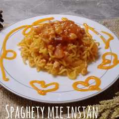 A picture of Spaghety mie instan.