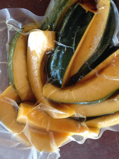 A picture of Sous Vide Acorn Squash With Browned Butter And Rosemary.
