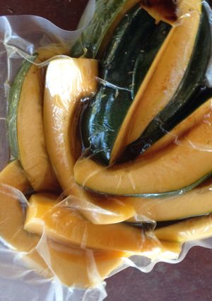 A picture of Sous Vide Acorn Squash With Browned Butter And Rosemary.