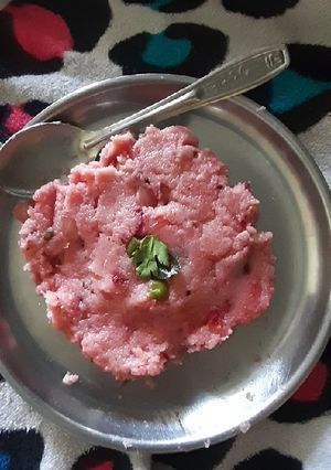 A picture of Beet upma.