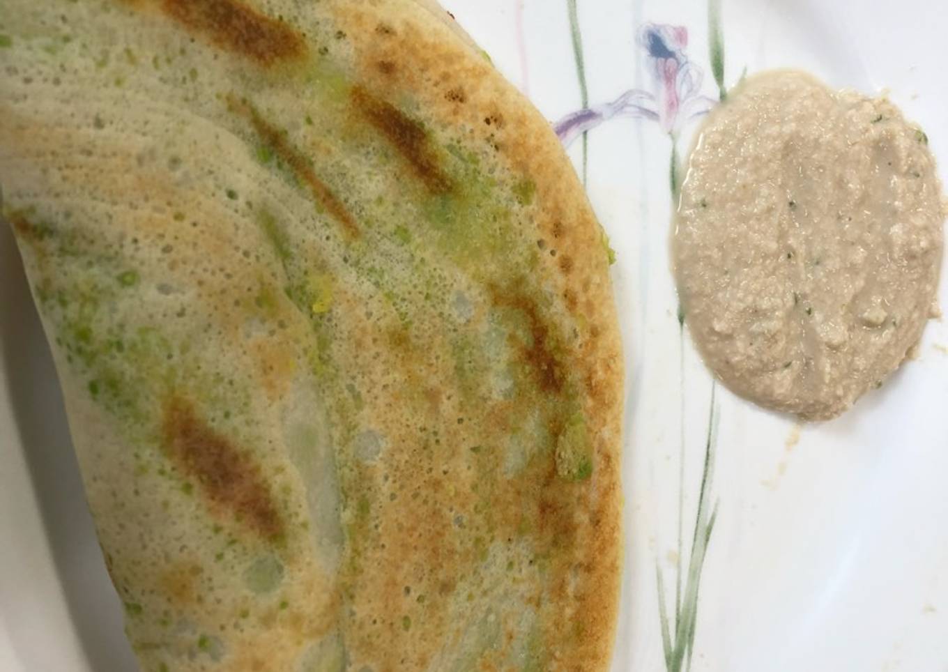 Dosa or rice crepe with mashed potato & avacado