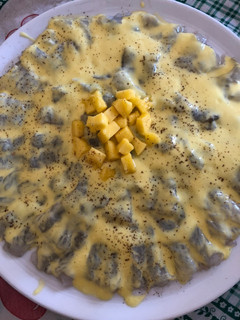 Una foto de 327. Carpaccio de langostinos con vinagreta de mango (entrante)