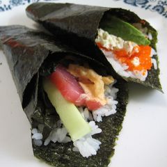 Hand-Rolled California Rolls A picture of Hand-Rolled California Rolls.