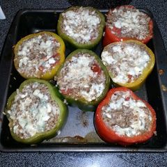 A picture of Larry's stuffed bell peppers.