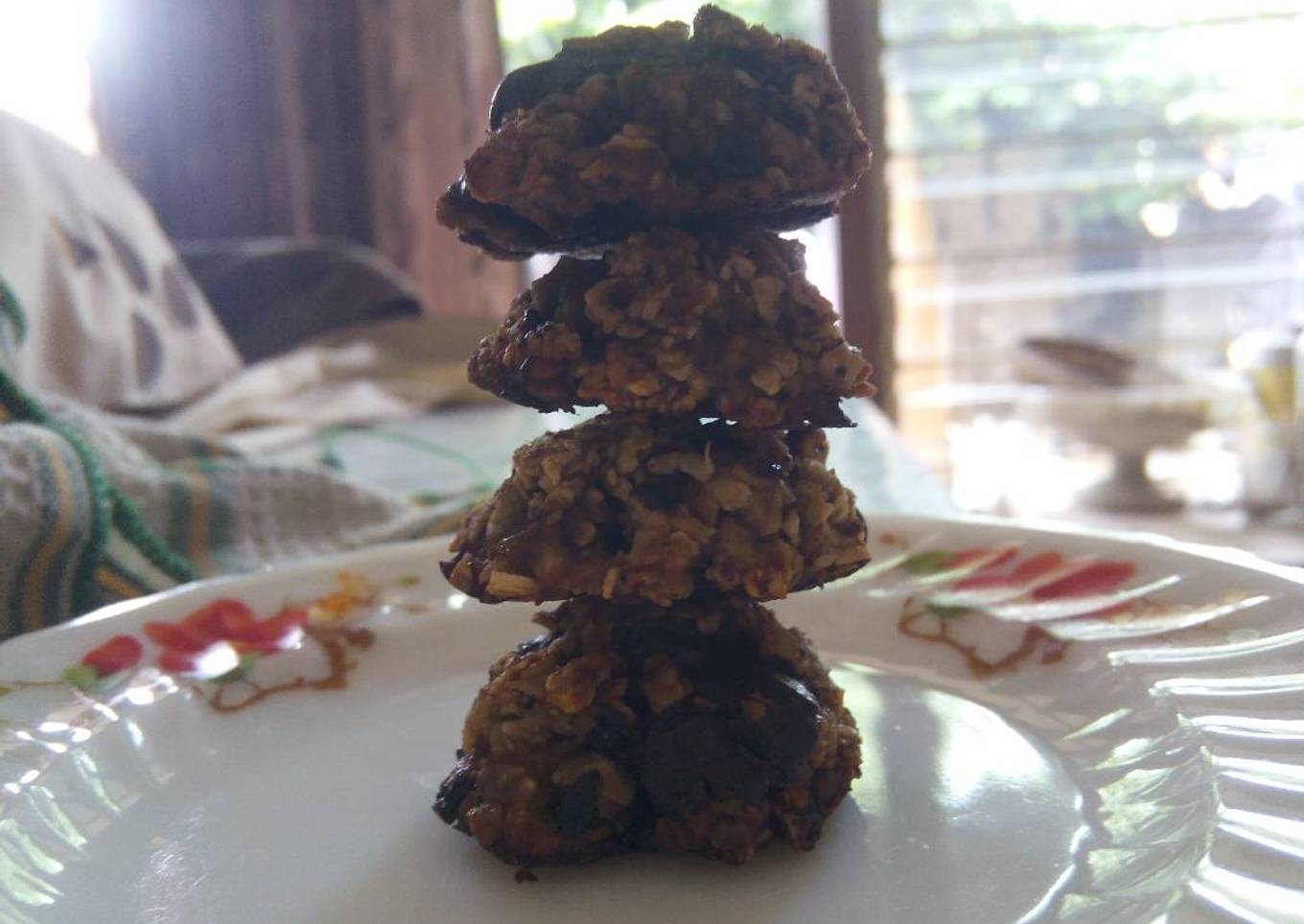 3-ingredients healthy oatmeal cookies