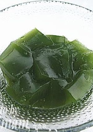A picture of Matcha Jello.