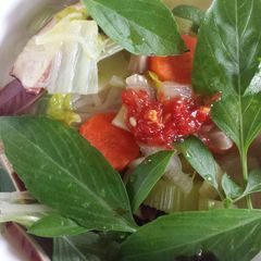 A picture of Quick 3 steps vegetarian pho.