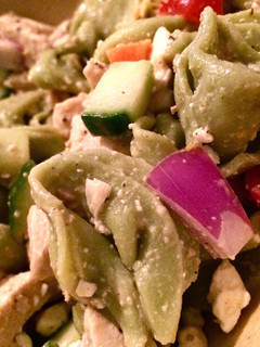 A picture of Chicken Caesar Tortellini Salad.