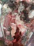Boiling cow head and soup