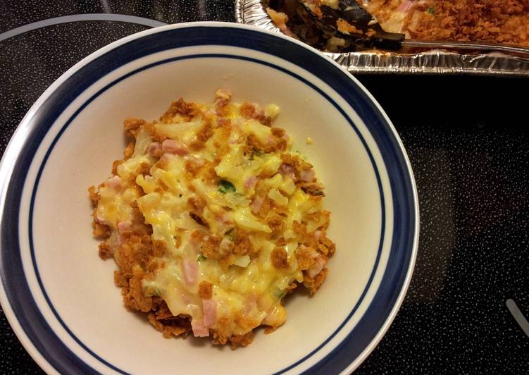 Recipe: Tasty Cheesy ham and potato casserole