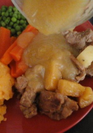 A picture of Sweet Pork with Apple Cinnamon Sauce 😀😊.