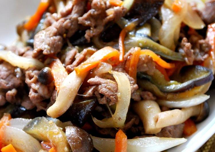 Simple Way to Make Super Quick Homemade Just Fry Them Together! Beef and Vegetable Stir-Fry