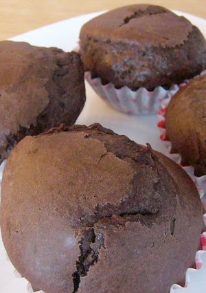 A picture of Easy Molten Chocolate Cake with Pancake Mix and Chocolate.