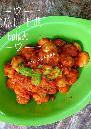Foto resep Balado udang, telur
