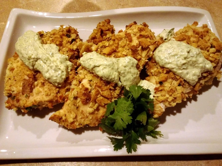 Recipe Baked chicken, crispy style with green goddess dressing the So Delicious Delicious
