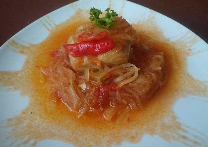 Resep Ikan Kakap &amp; Pepaya Muda masak tomat Anti Gagal