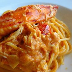 Tomato Pasta with King Crab A picture of Tomato Pasta with King Crab.