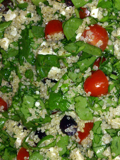 A picture of Mediteranean quinoa salad.