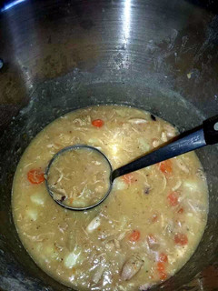 A picture of chicken soup.