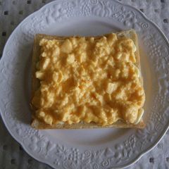 A picture of Creamy 1-minute Egg Toast in the Microwave.