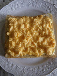 A picture of Creamy 1-minute Egg Toast in the Microwave.