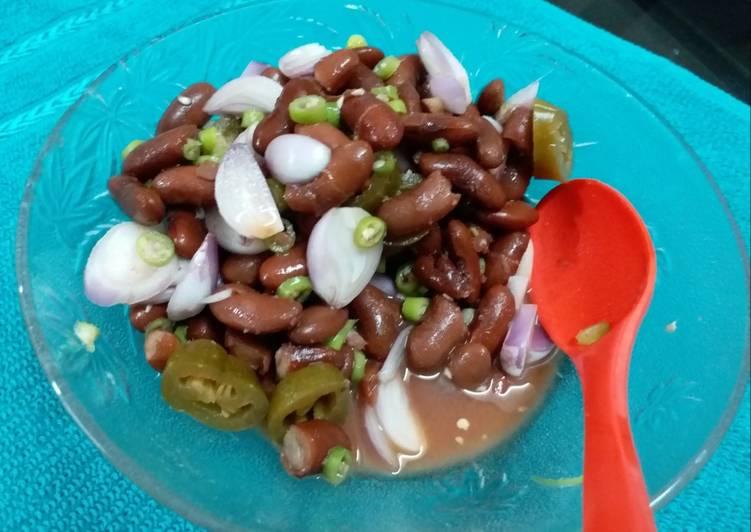 Steps to Make Super Quick Homemade Red Kidney Beans Salad/Rajma Salad