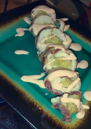 Una foto de Pechuga rellena de mofongo