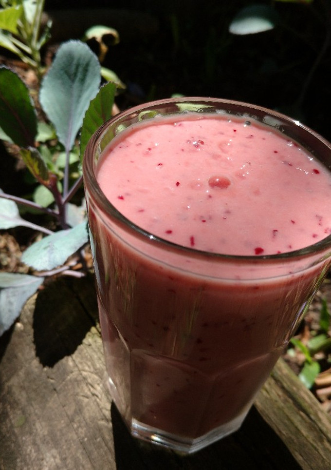 Una foto de Licuado smoothie de ciruelas y pera